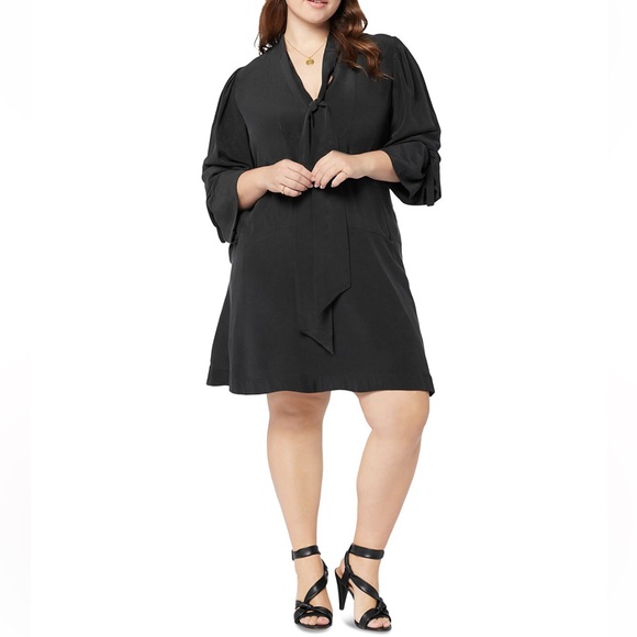 Joie Plus Billie Tie Trim Silk Dress 1X - Picture 1 of 10